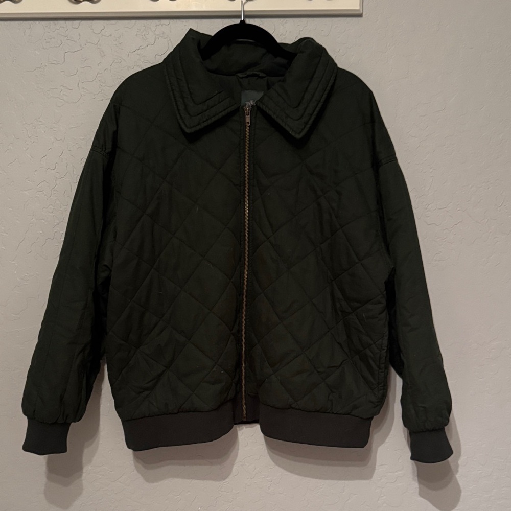 Wild Fable olive green oversized Quilted Outerwear